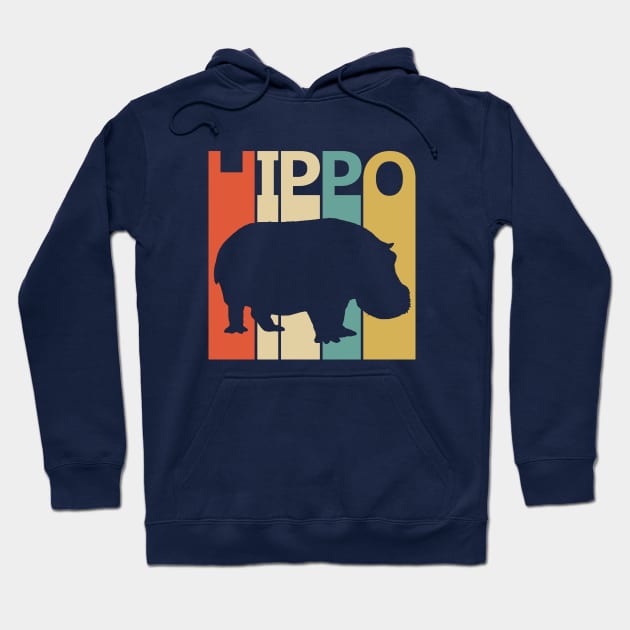 Vintage Retro Hippo Lover Gift Hoodie by GWENT